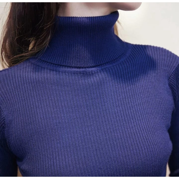 RB DRESS GAMIS WANITA / DRESS RAJUT TURTLENECK KERAH TINGGI