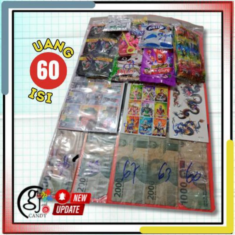 Mainan Lotre Berhadiah Paket Permainan Lotre Mini Isi 60 Biji Hadiah Acak Seru untuk Acara Merdeka C