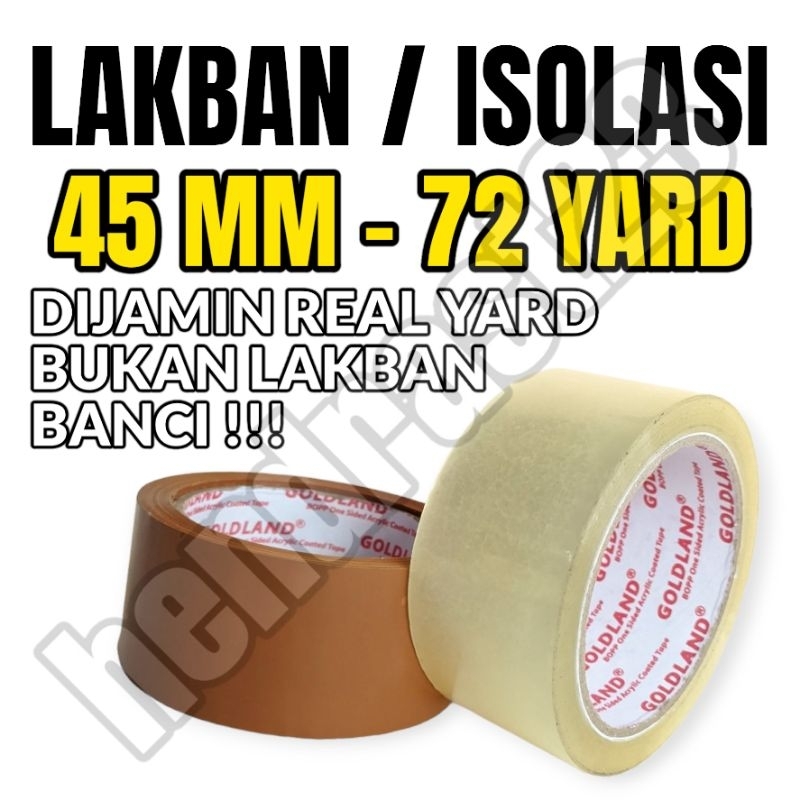 

LAKBAN 45MM 72YARD / ISOLASI 45MM 72YARD / LAKBAN 45 MM 72 YARD / ISOLASI 45 MM 72 YARD / LAKBAN 2 INCH 2" LAKBAN KUAT