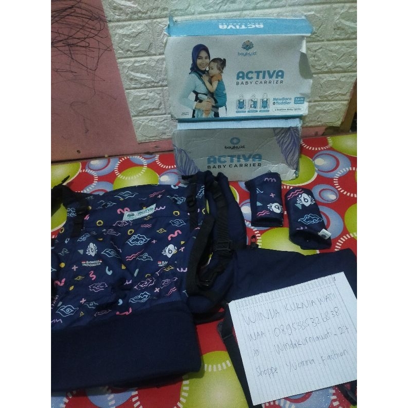 preloved gendongan mshape activa baby carrier