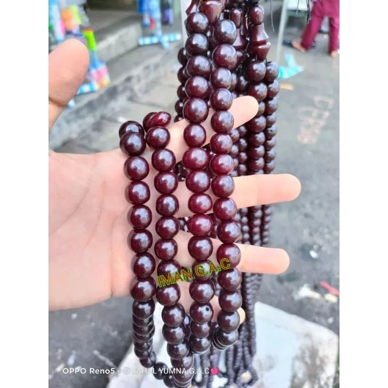 TASBIH POCOK BIJI GEBANG /TASBIH BUAH LONTAR ASLI 12MM