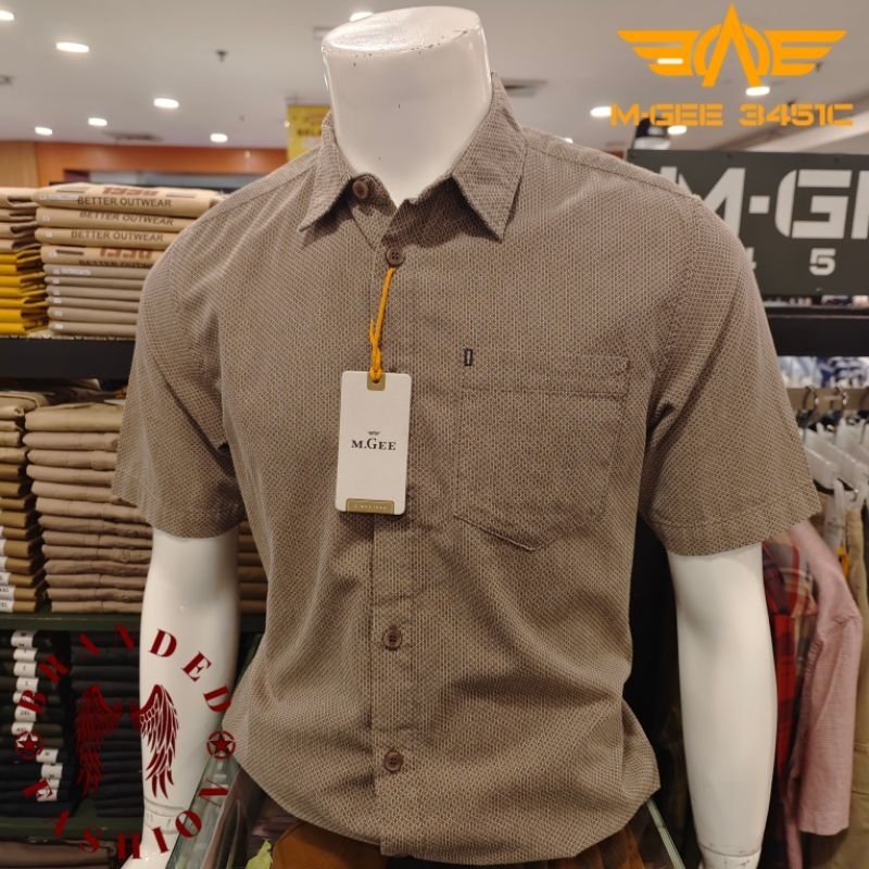 MGEE BIPSP KEMEJA PRIA LENGAN PENDEK ALTO C115 BROWN