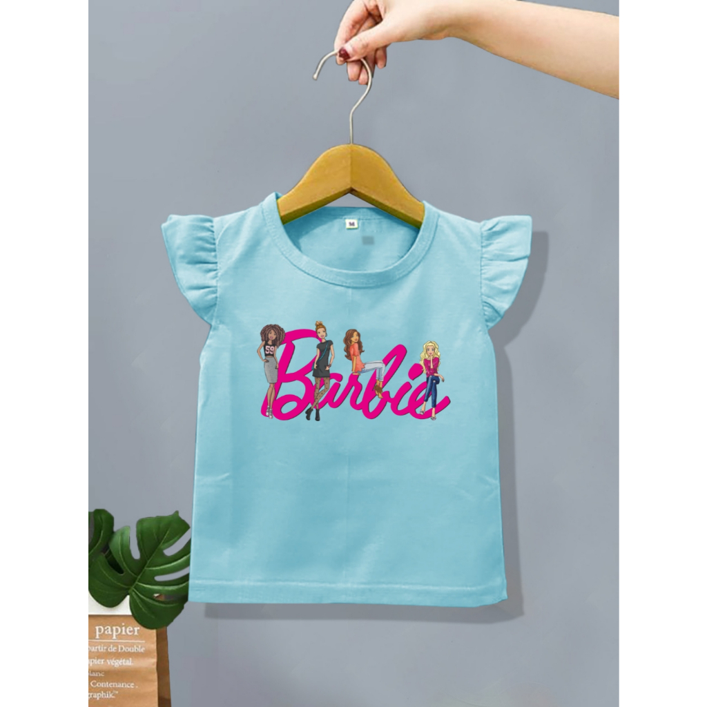 Ruffle Tee Baju Kaos Atasan Anak Perempuan Model Barbie