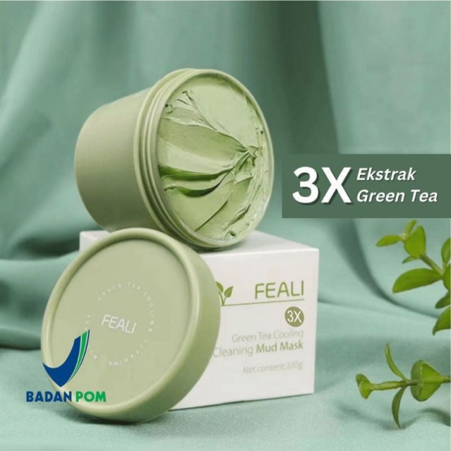 (READY‼️) Feali Matcha Green Tea Clay Mask - Masker Wajah Green tea mud mask BPOM