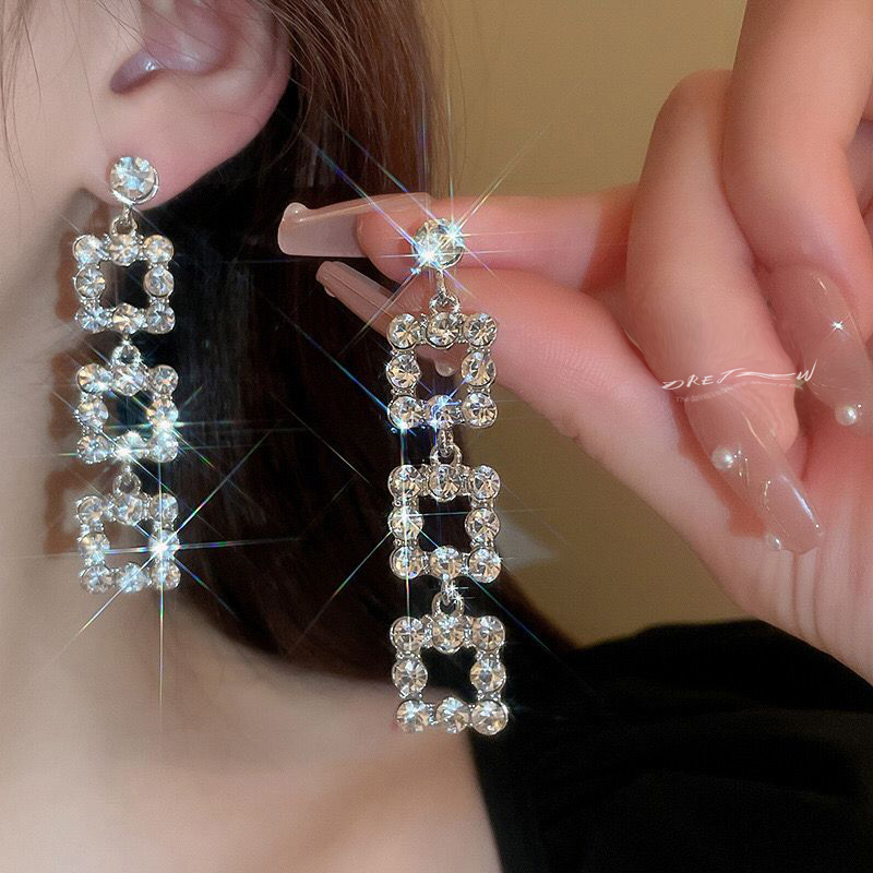 Anting Pesta Juntai Panjang Anting Mewah Perhiasan Pesta