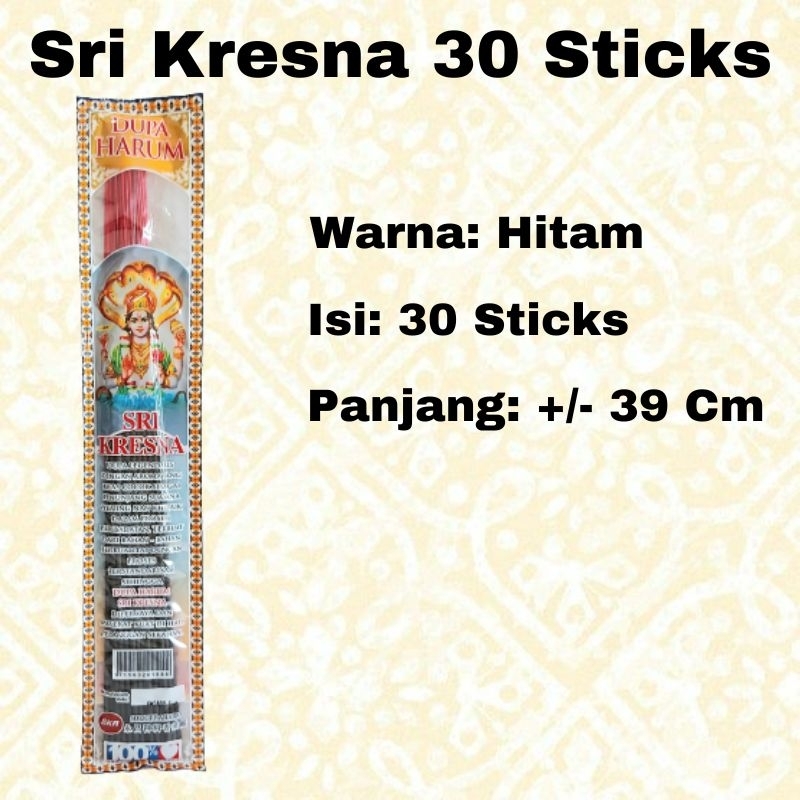 Dupa Hio Harum Black Bathi Sri Kresna Krisna SKR Warna HITAM Isi 30 Sticks