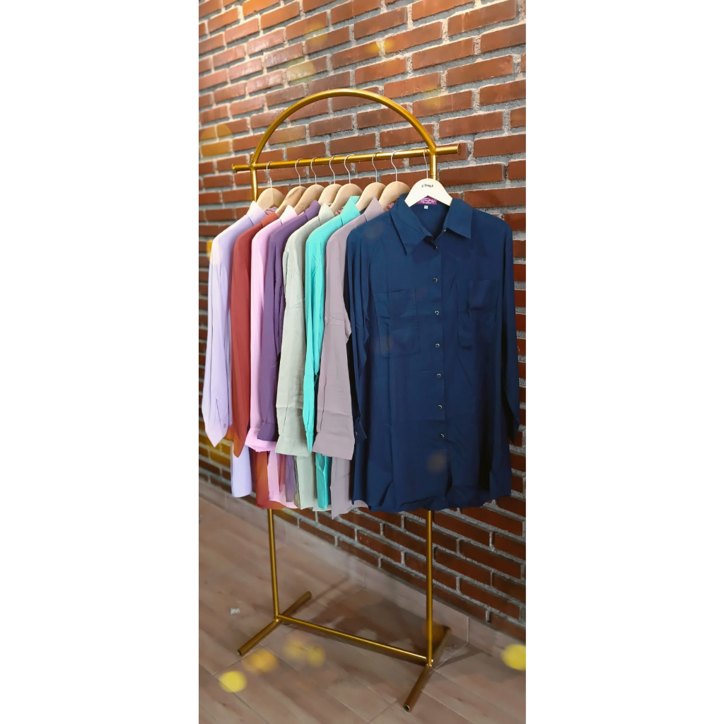 Blouse Semi Tunik Rayon / Tunik Polos Rayon / Kemeja Jumbo Rayon