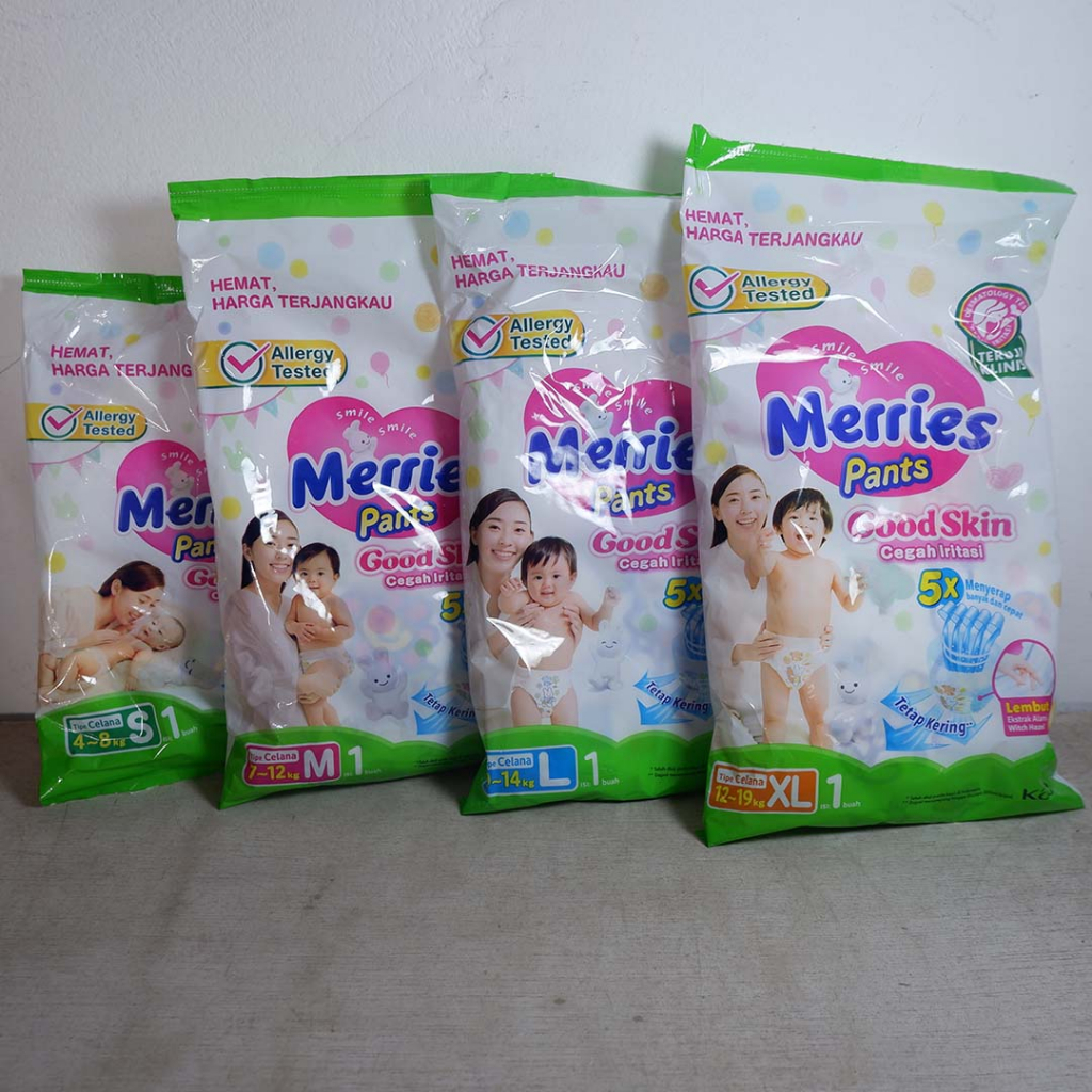 Popok Bayi Ukuran S-XL 4~19 kg Murah Merries Pants