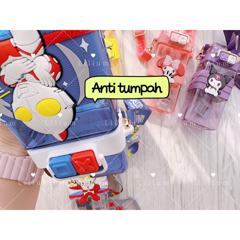 botol minum sanrio Tritan 2in1 BT011 cinnamoroll kuromi melody pompurin lotso