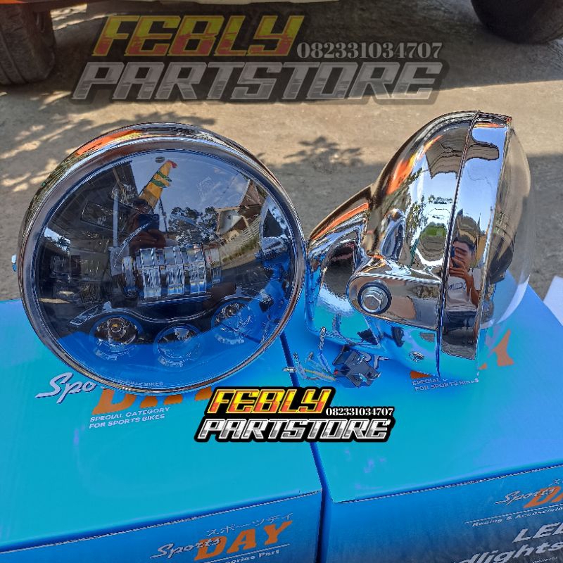 DAYMAKER 19 LED 7 INCH SET BATOK NINJA SS IMPORT LAMPU DAYMAKER NINJA SS LAMPU DEPAN NINJA SS SET DA