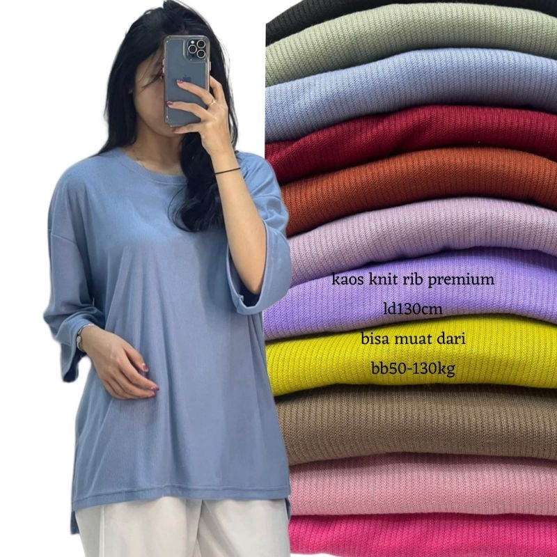 Jaysen - PP Atasan Kaos Oversize Knit Rib Tebal Premium LD 130 cm bisa melar sampai 180 cm