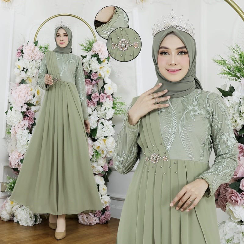 Gamis Salendang Payet / Gamis Modern / Gamis Kebaya Bridesmaid