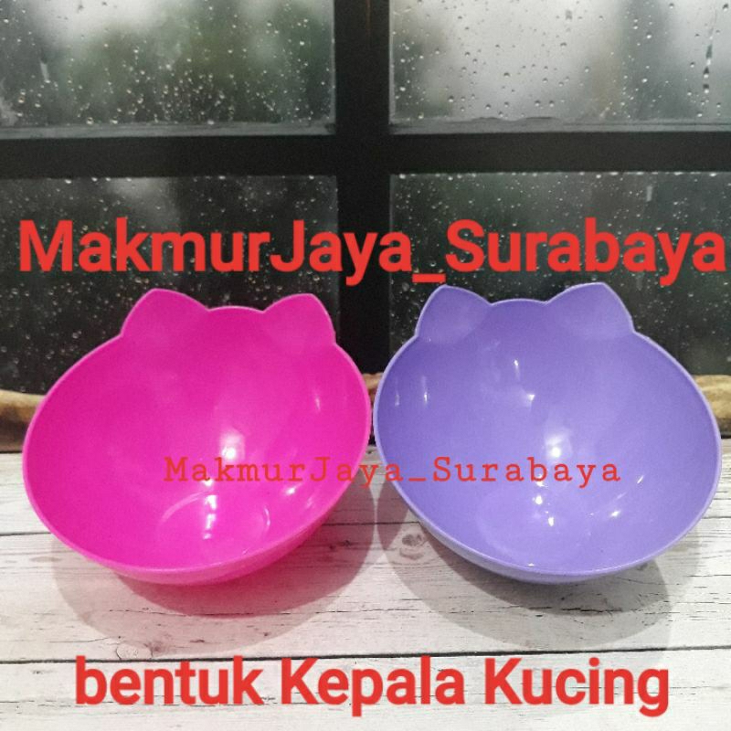 Tempat Makan bentuk kepala kucing / mangkok bentuk kepala kucing Cp17TM