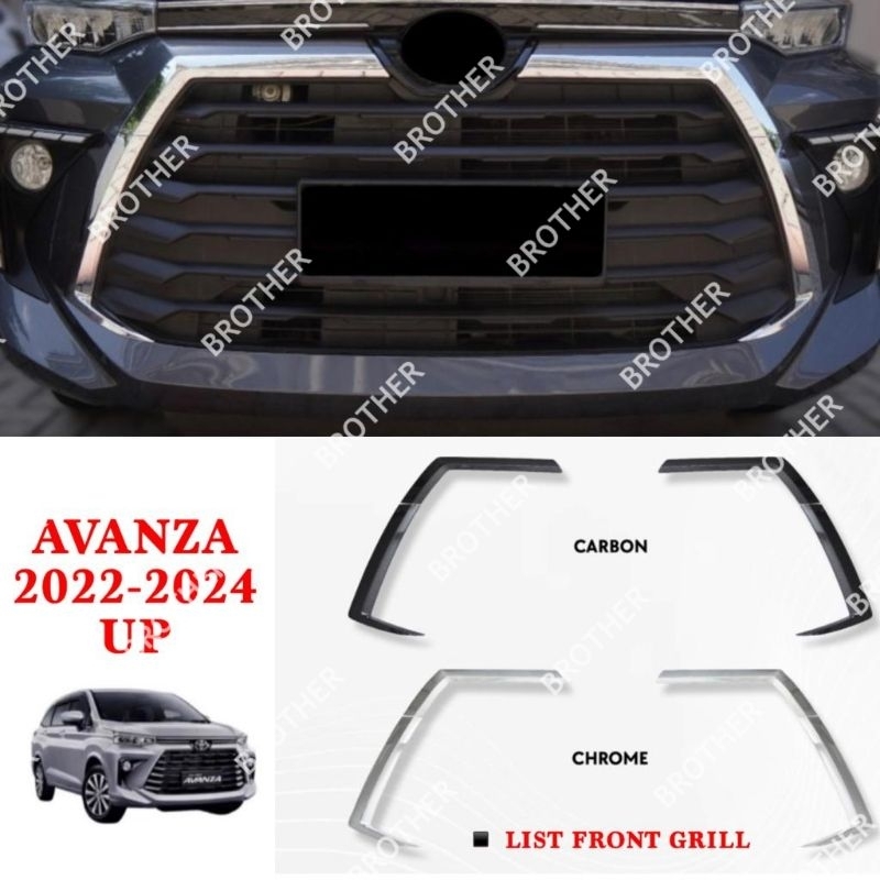 List Grill Depan Avanza 2022 2023 2024 Chrome - Carbon
