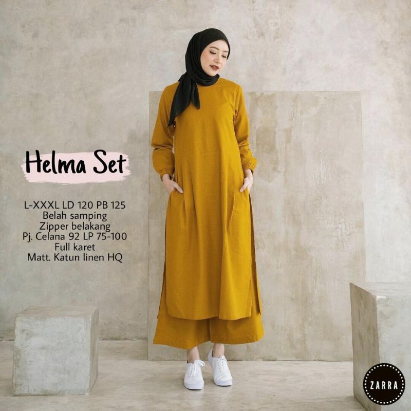 HELMA SETELAN BAJU WANITA BAHAN KATUN LINEN TERBARU