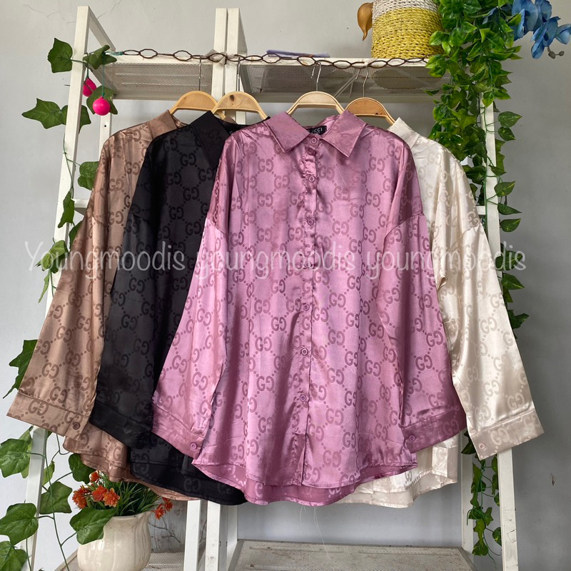 youngmoodis YMGC kemeja bahan silk mewah ori import