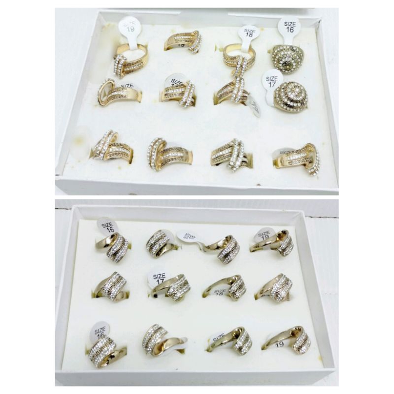 Cincin motif/Cincin wanita/Cincin Titanium harga/box isi 12pcs