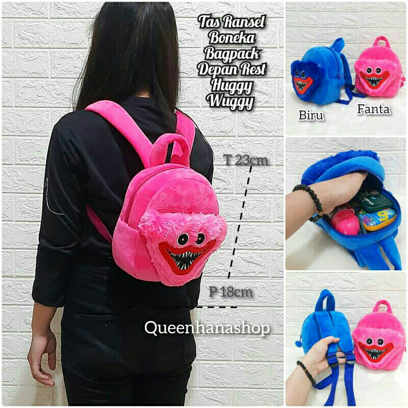 New Tas Ransel Anak Boneka Bagpack Depan Resleting Huggy Wuggy