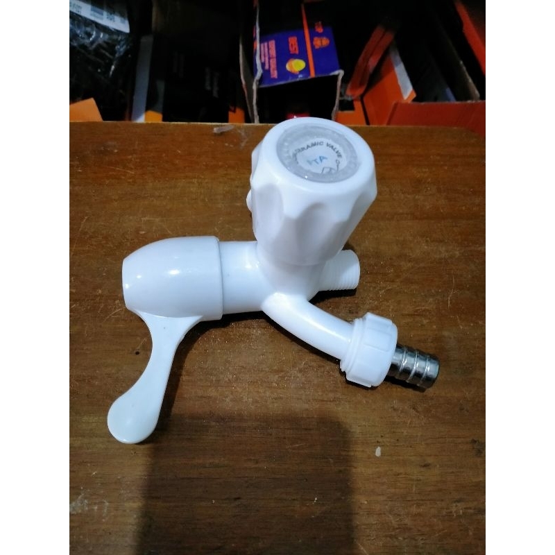 kran cabang PVC fta keran double fta kran shower cabang dua PVC murah