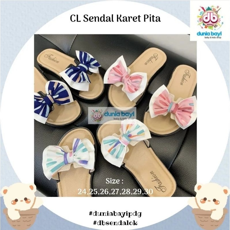 Sendal Slip On/Sendal Pita Karet/Sendal Mutiara