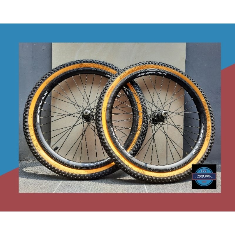 Sepasang Wheel Set 20 SUMAX 20 x 175 36 Hole × Pacific Besi Velg Jadi Pelk Jadi 20 Wheel set 20 Komp