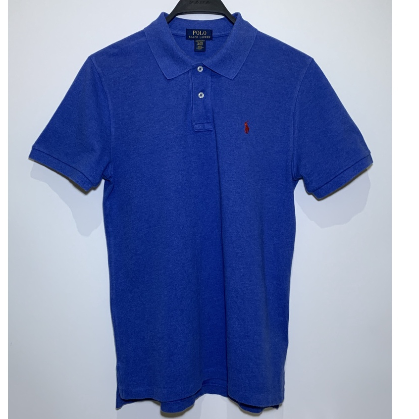 ralph lauren polo shirt custom fit blue size XL on tag setara S original - second
