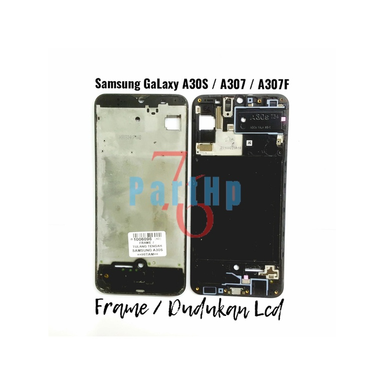 Middle Frame Dudukan Lcd &amp; Mesin Samsung A30S - A307 - A307F - Hitam