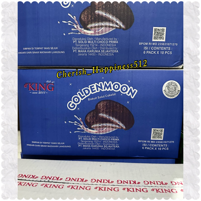 1 Pack isi 10 Sachet D’KING Goldenmoon ~ Biskuit Salut Cokelat