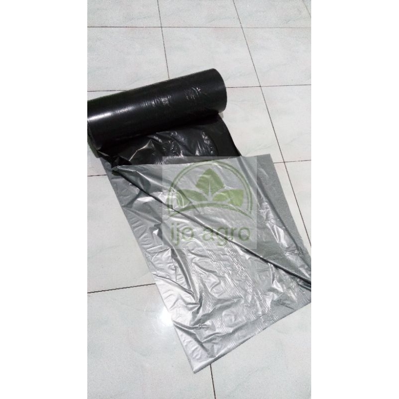 plastik Mulsa Hitam Perak Top quality lebar 120cm Eceran