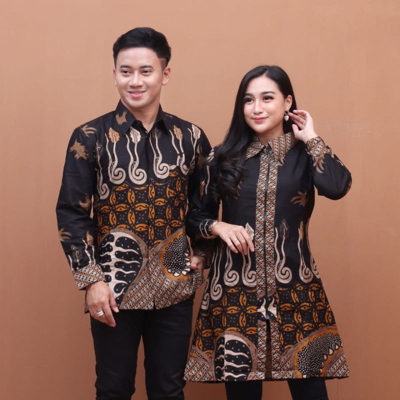 couple batik sogan keris original hilmi super seragam batik sarimbit batik atasan batik ori 4.4 23  
