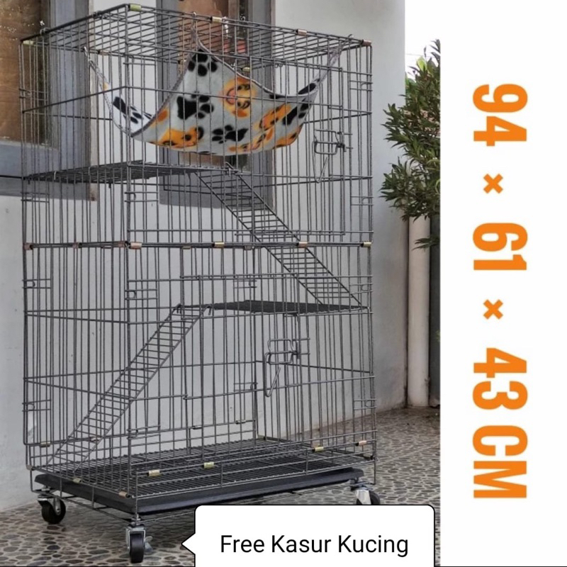 Kandang Kucing 2 Lantai Besi Tebal