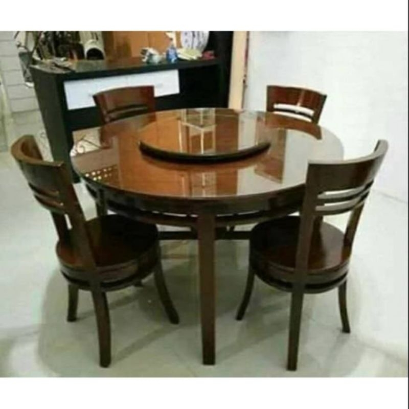 MEJA MAKAN BULAT SET KURSI
