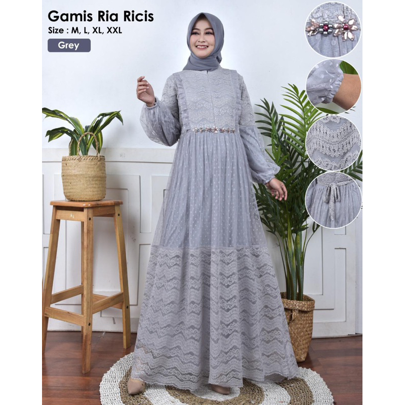 Gamis Ria Ricis / Gamis Brukat Modern / Gamis Kondangan / Kebaya Gamis Busui