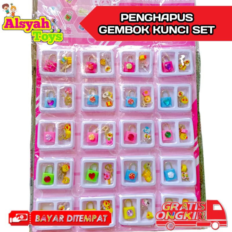 

SET GEMBOK KARAKTER / PENGHAPUS MAINAN ANAK / GEMBOK KUNCI WARNA / STIPPPA STIPPA STIPA