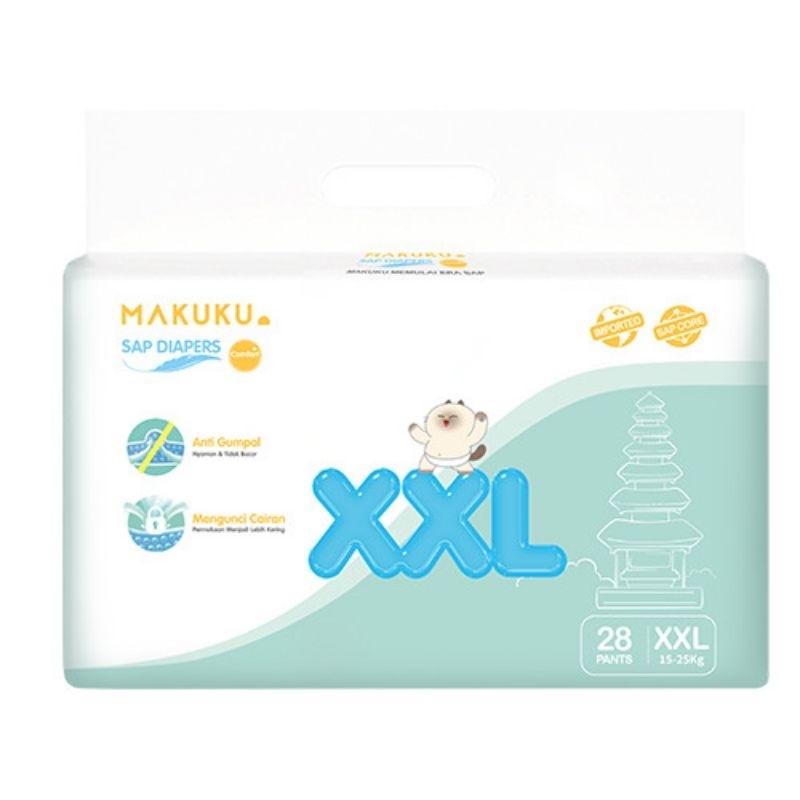 Makuku Air Diapers Comfort XL32, XXL 28 kemasan lama