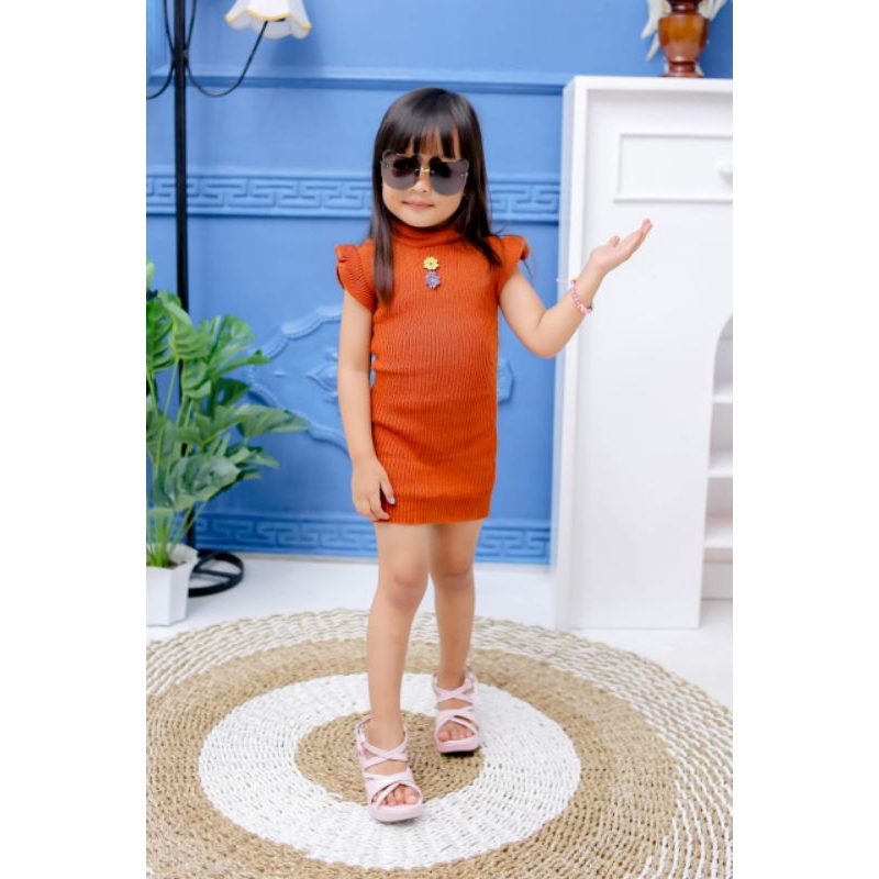 DRESS RAJUT BUNGA ANAK