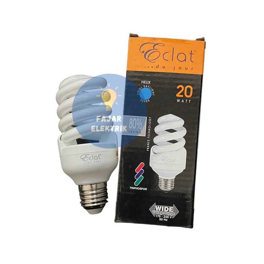 LAMPU HELIX TORNADO ECLAT 20 WATT PUTIH