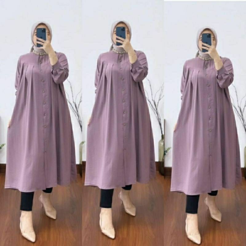 MIDI DRESS/LONG TUNIK/GAMIS WANITA TUNIK LEBARAN 2023