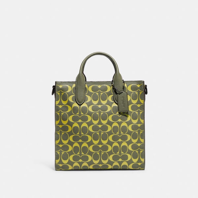 Coach Gotham Tall Tote 24 In Signature Leather Green (CA184)