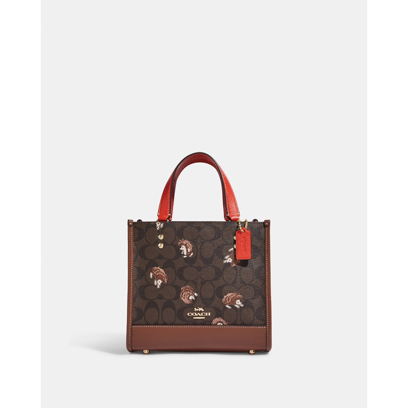 Coach Dempsey Tote 22 In Signature Canvas With Hedgehog Print (CC769)