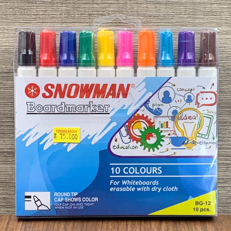 

Spidol SNOWMAN BG-12 boardmarker 10 warna