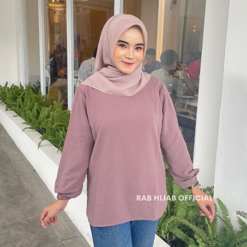 Vica Blouse Atasan Kemeja Basic Polos Wanita Crinkle Airflow Premium