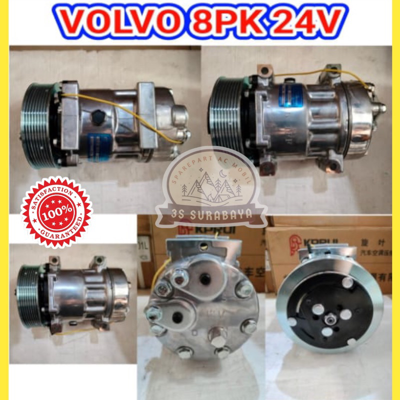 Kompresor Alat berat Volvo 8Pk Ac mobil
