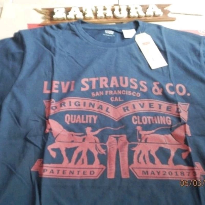 Kaos Levis Original Import usa Navy Kuda Merah