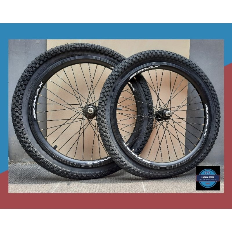 Sepasang Wheel Set 20 SUMAX 20 x 175 36 Hole × Pacific Besi Velg Jadi Pelk Jadi 20 Wheel set 20 Komp