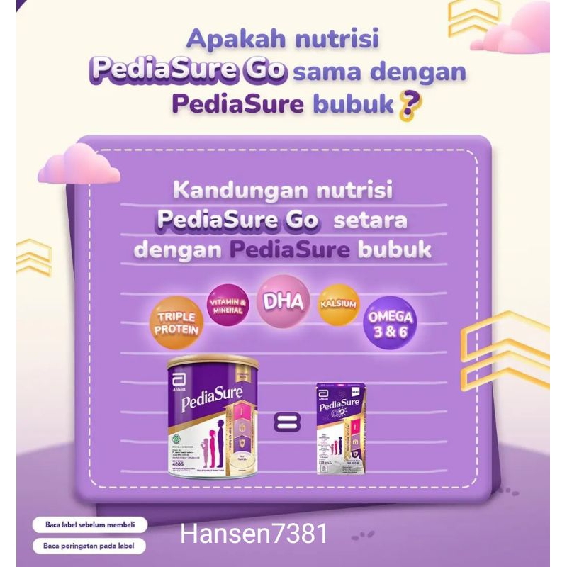 Pediasure Go 110 ml Susu UHT Pediasure Triplesure