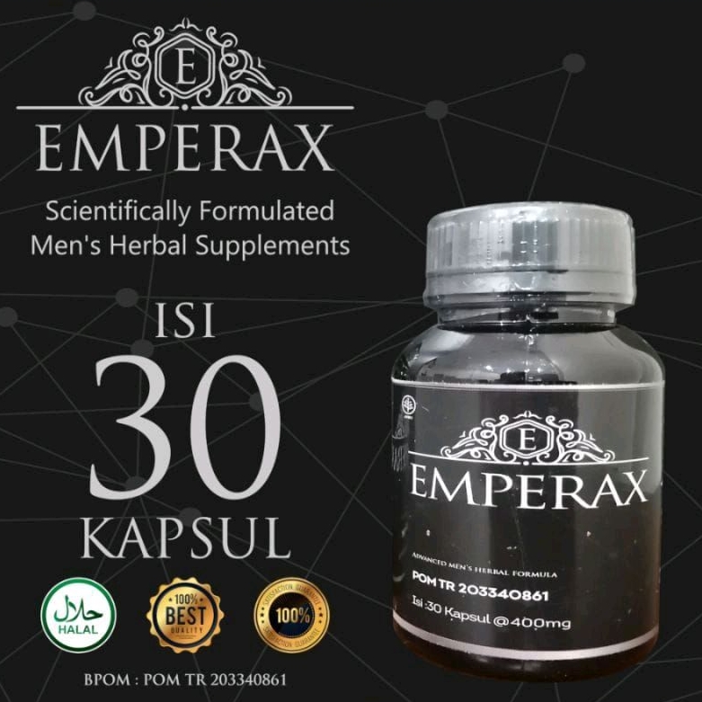 EMPERAX ISI 30 KAPSUL 400 MG BPOM ASLI 100% ORIGINAL OBAT KUAT PEMBESAR PEMANJANG PENIS KELAMIN PRIA PENAMBAH STAMINA PERKASA DEWASA VITAL MR P PERMANEN ALAT VITAL SEX VITAMIN VITALITAS SUPLEMEN HERBAL ALAMI ENERGI UNTUK LAKI LAKI TAHAN LAMA