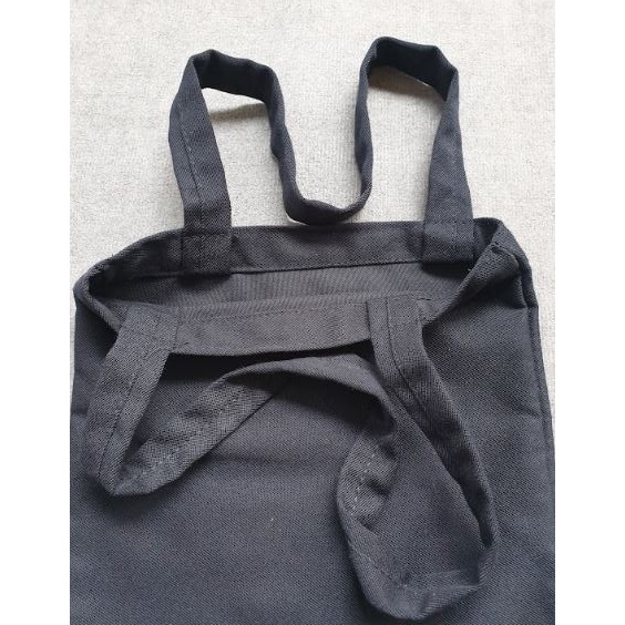 Totebag Custom Kanvas Hitam Ukuran 35 x 40 Cm Tas Tote Godie Goodie Bag Goodiebag Jinjing Tenteng Resleting Untuk Sekolah Kuliah Pria Wanita