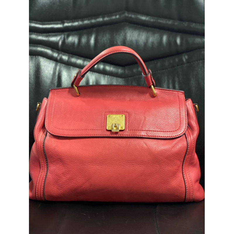 Tas MCM Coral Leather Bag