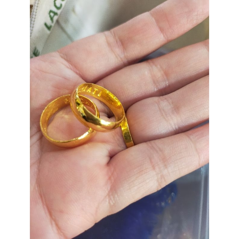 cincin kawin emas asli 999 ukir nama